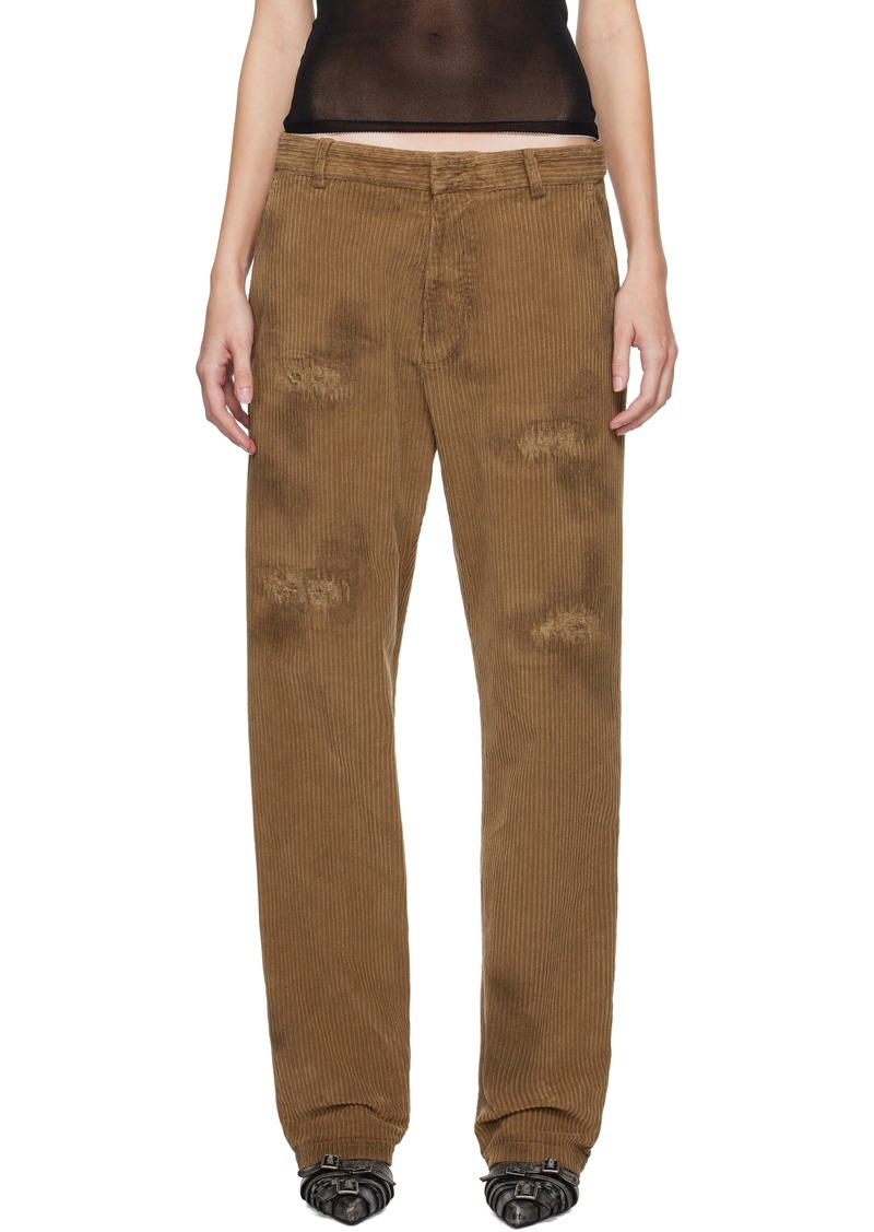 Dsquared2 Brown Dean Distressed Corduroy Trousers