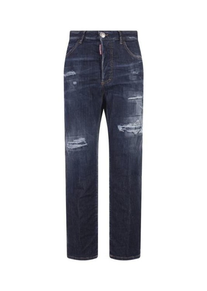 DSQUARED2 Dark Ripped Wash Boston Jeans