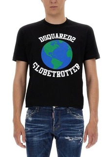 DSQUARED2 "GLOBETROTTER" T-SHIRT WITH PRINT