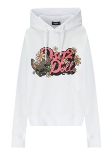 DSQUARED2  HILDE DOLL COOL FIT WHITE HOODIE