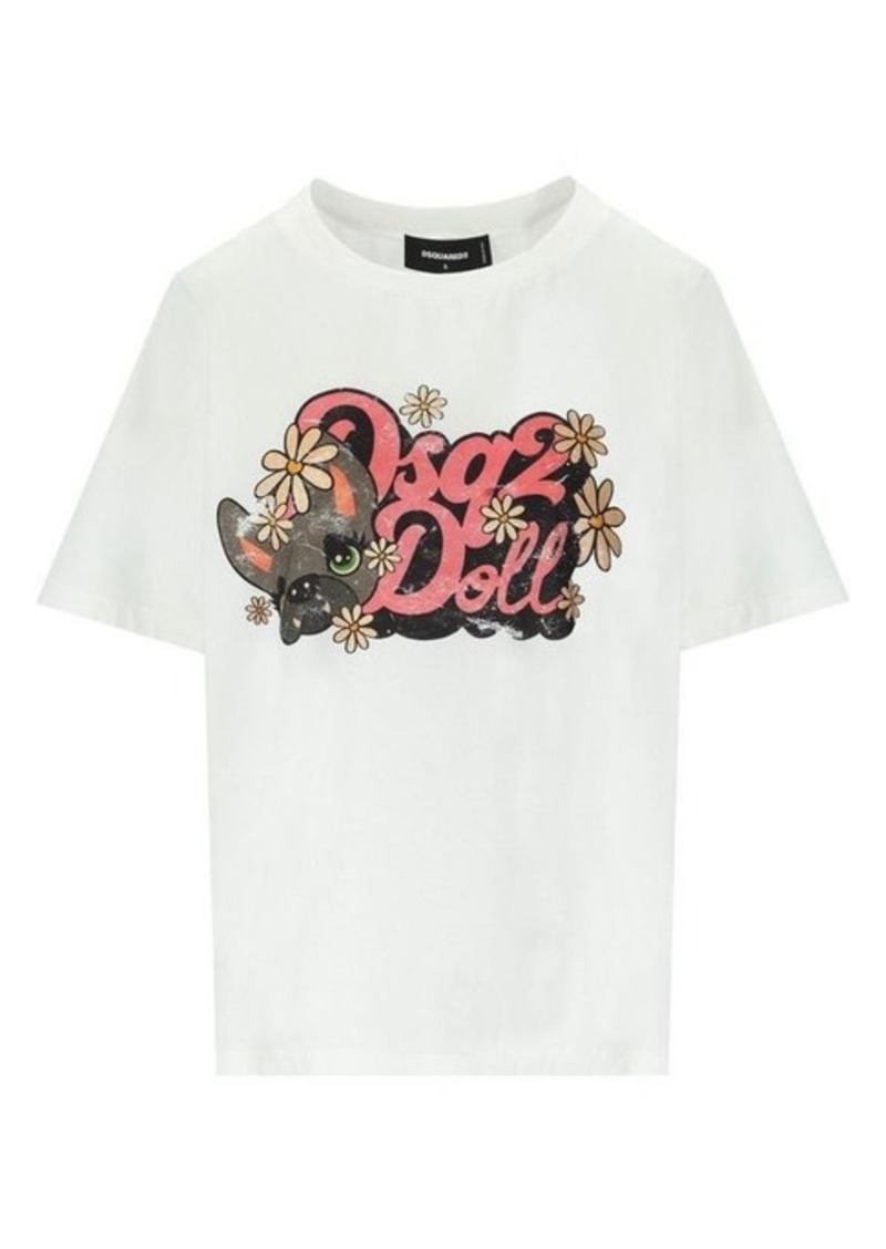 DSQUARED2  HILDE DOLL EASY FIT WHITE T-SHIRT