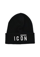 DSQUARED2  ICON BLACK WHITE BEANIE