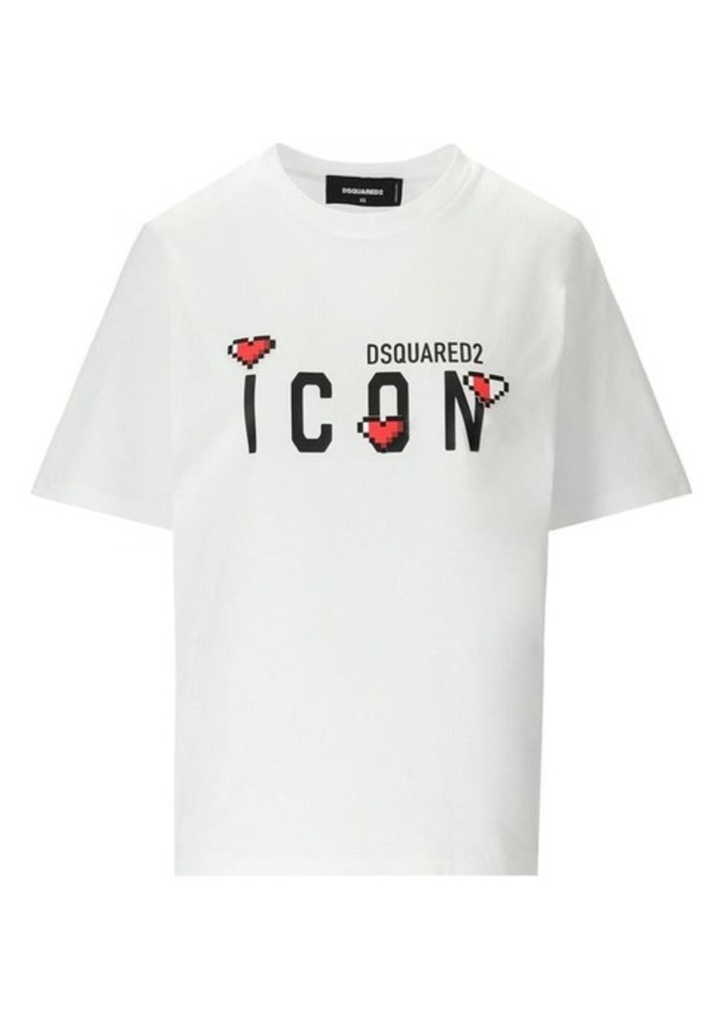 DSQUARED2  ICON GAME LOVER EASY WHITE T-SHIRT