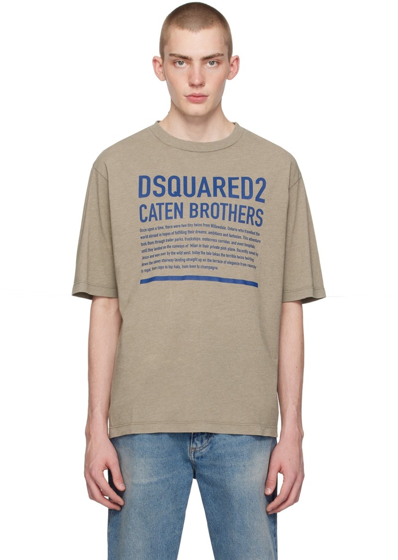Dsquared2 Khaki Loose Fit T-Shirt