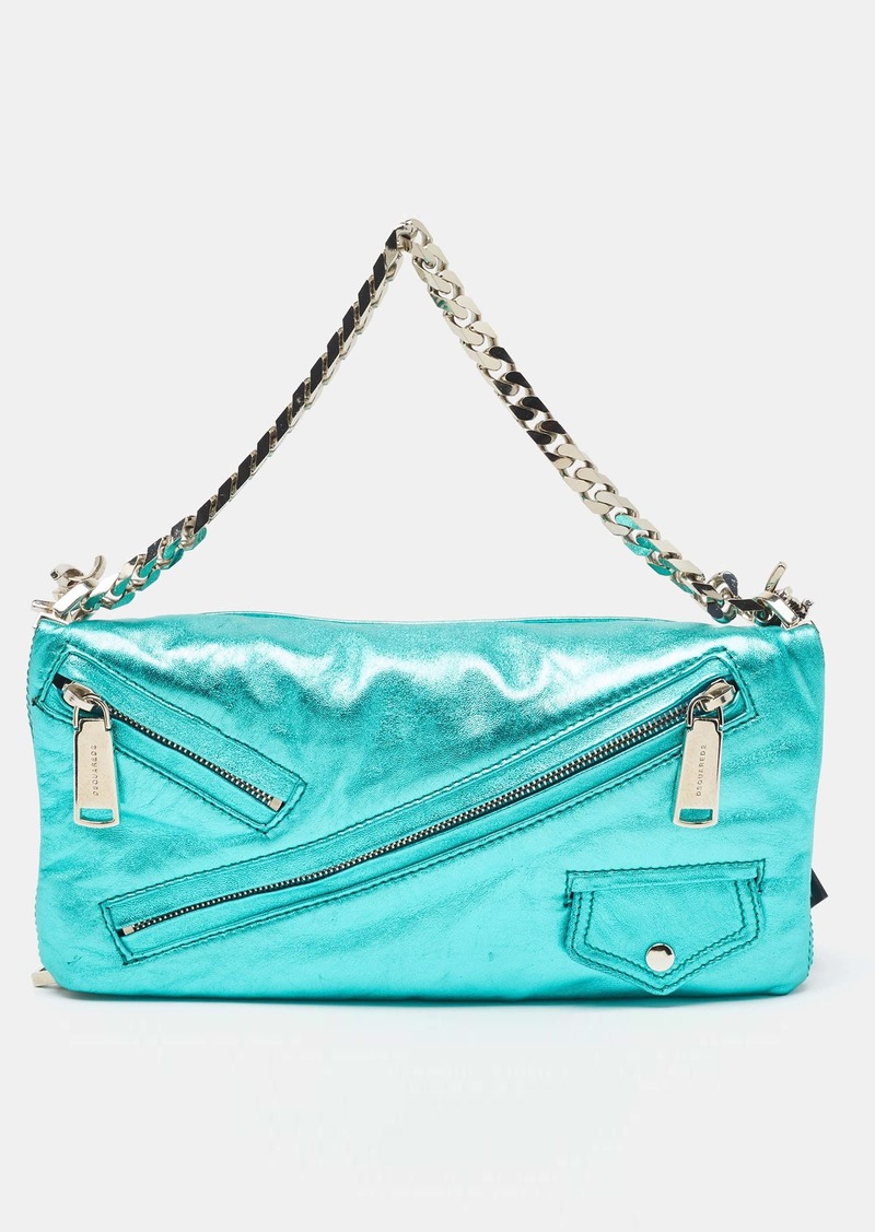 Dsquared2 Metallic Leather Babe Wire Chain Clutch