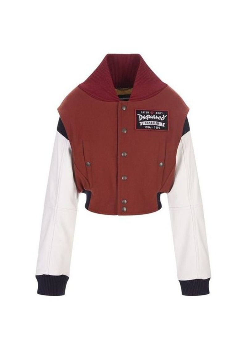 DSQUARED2 Multicolored Bomber Jacket With Colour-Block Design