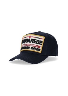 DSQUARED2  NAVY BLUE BASEBALL CAP WITH PATCH