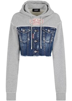 DSQUARED2 panelled crop hoodie