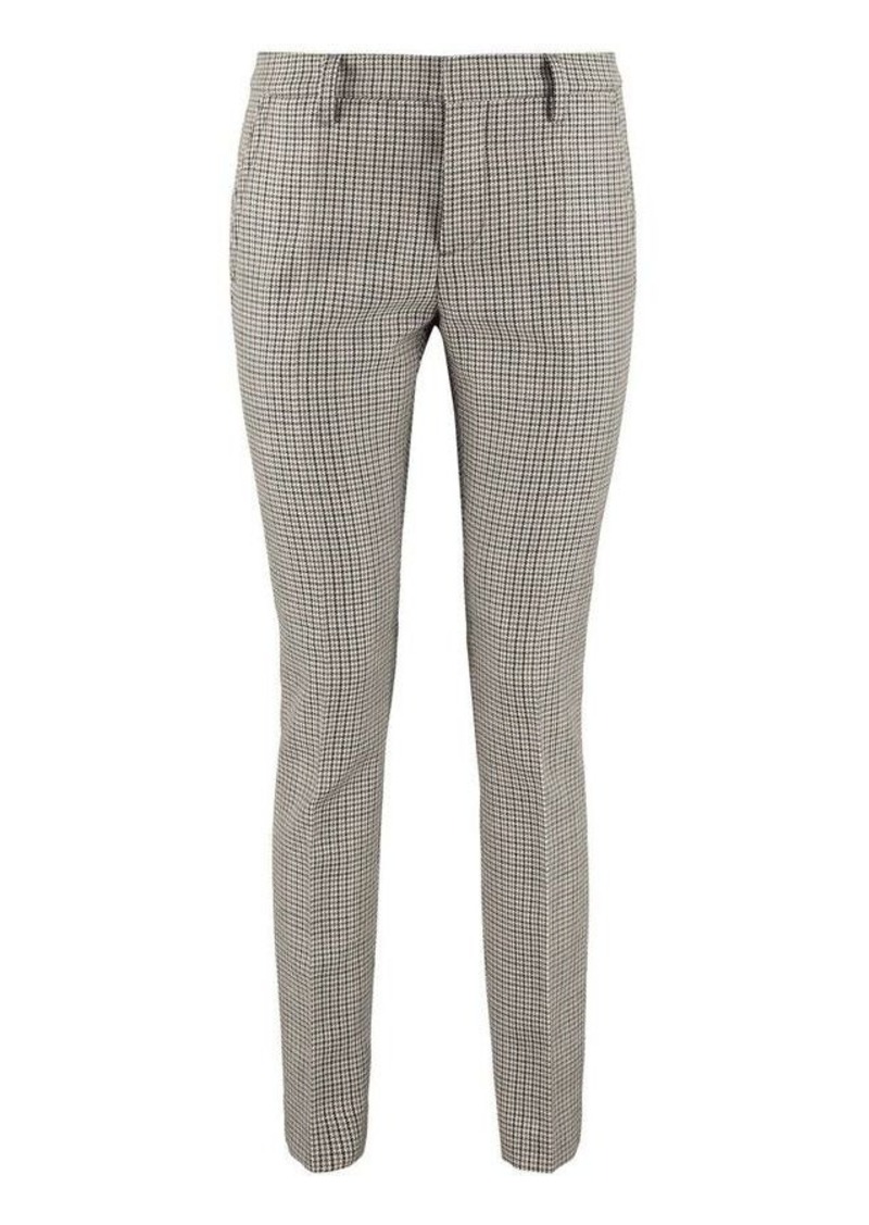 DSQUARED2 PRINCE OF WALES CHECKED VIRGIN WOOL TROUSERS