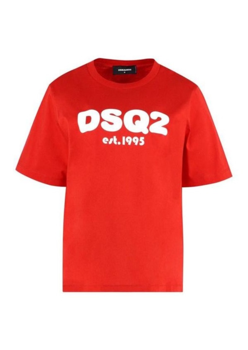 DSQUARED2 SHORT SLEEVE PRINTED COTTON T-SHIRT