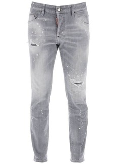 Dsquared2 skater jeans in grey spotted wash