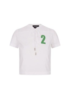 DSQUARED2 Slim Crop T-Shirt With Logo Print