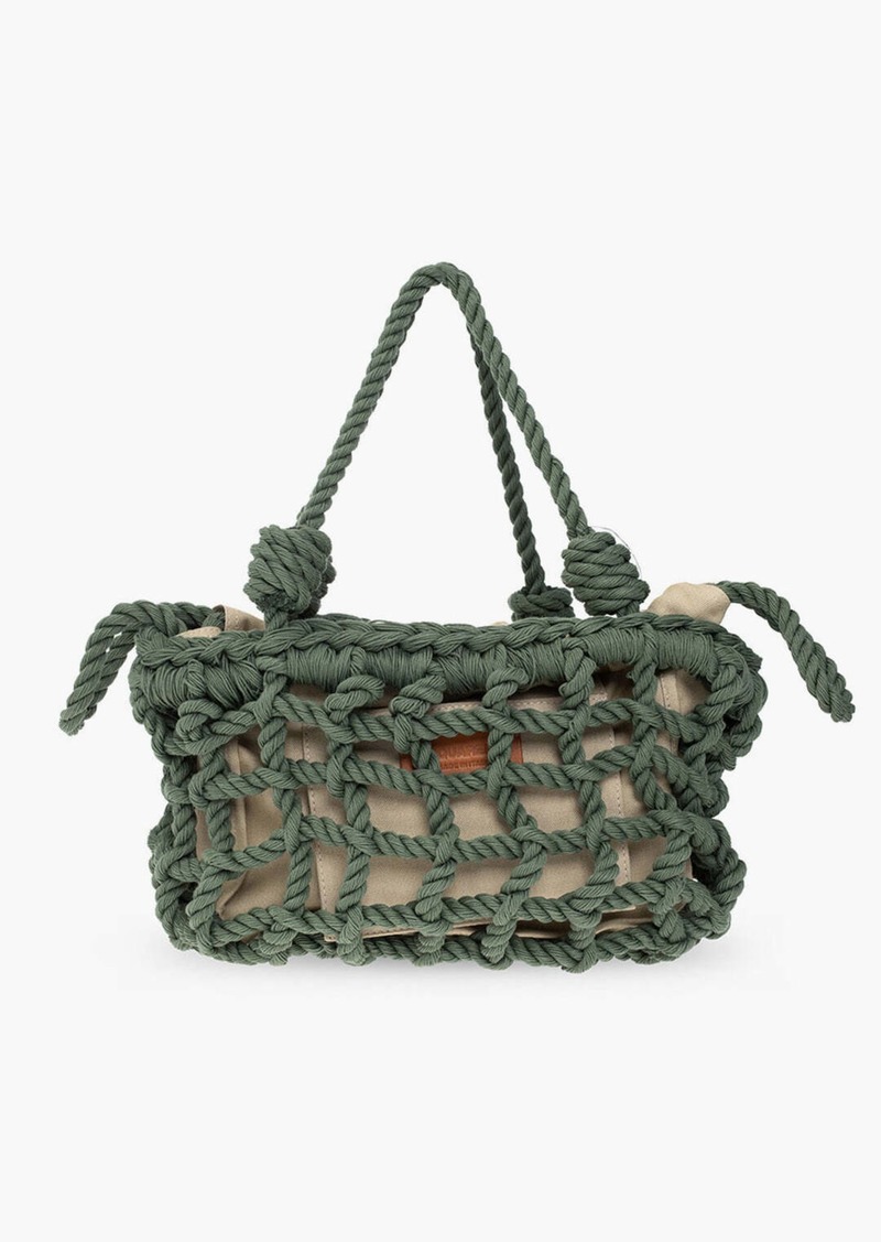 Dsquared2 Solid Color Bag With Braided Design And Removable Inner Pouc