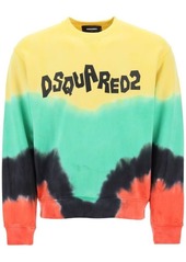 Dsquared2 tie-dye crew-neck sweatshirt with logo print