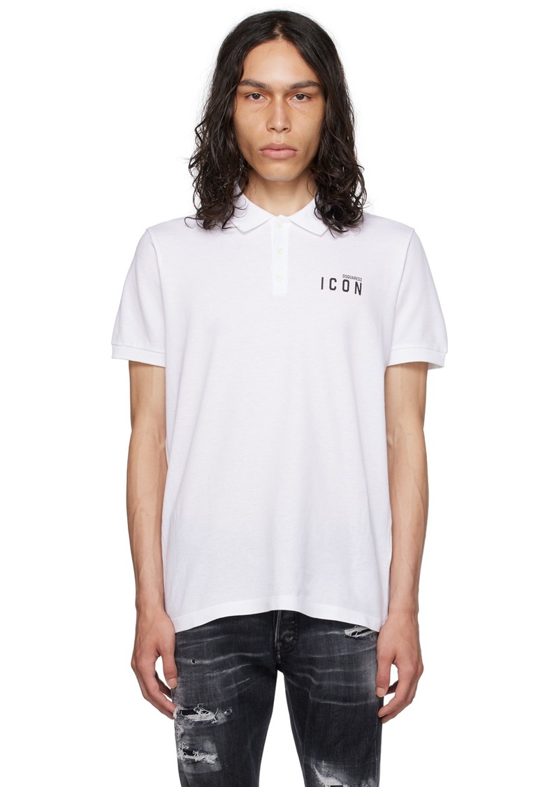 Dsquared2 White 'Be Icon' Polo