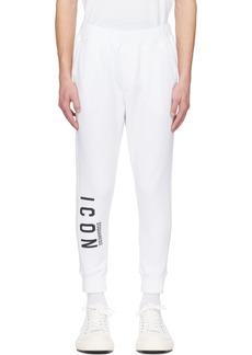 Dsquared2 White 'Be Icon' Ski Lounge Pants