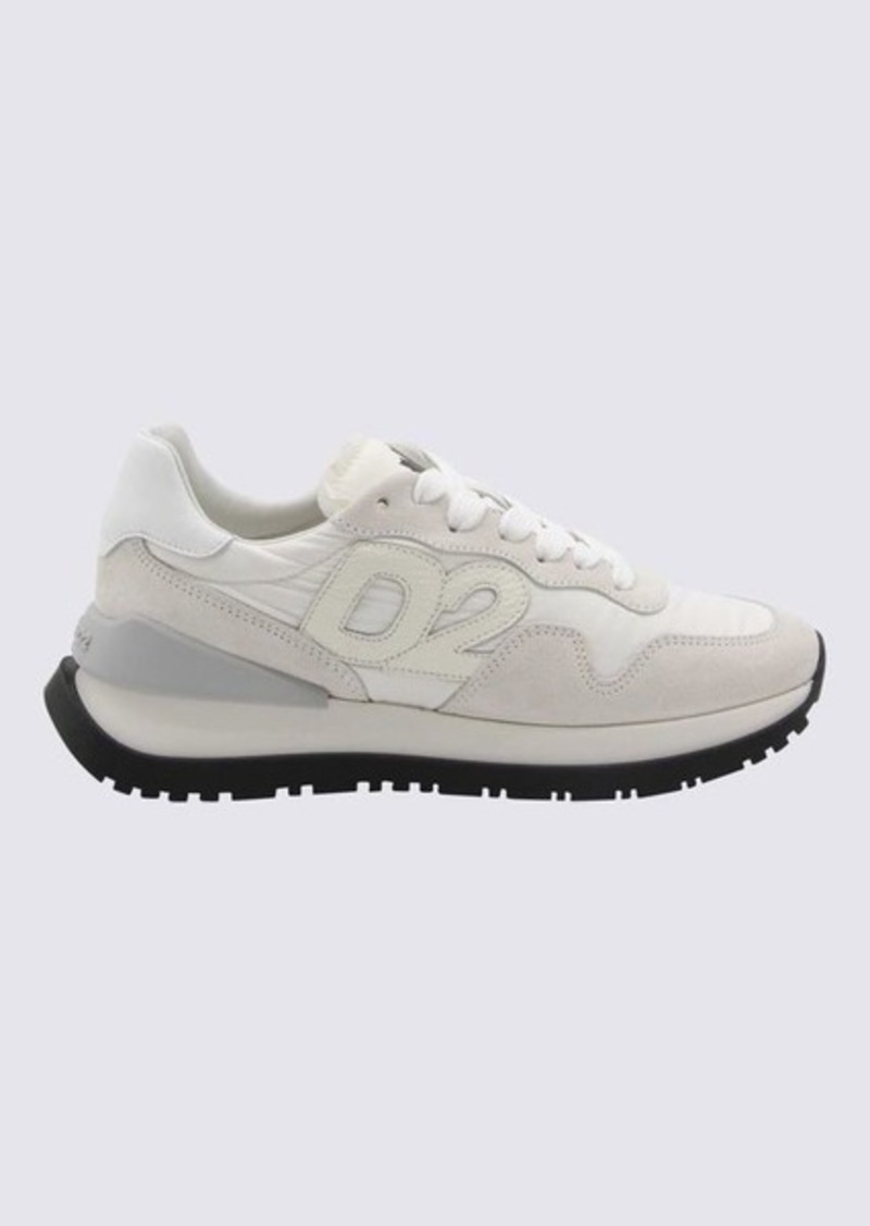DSQUARED2 WHITE CANVAS RUNNING SNEAKERS