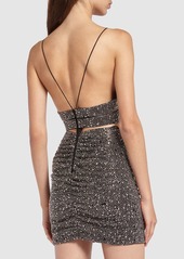 Dsquared2 Embellished Jersey Cutout Mini Dress