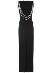 Dsquared2 Embellished Satin Open Back Long Dress