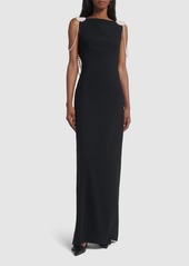 Dsquared2 Embellished Satin Open Back Long Dress