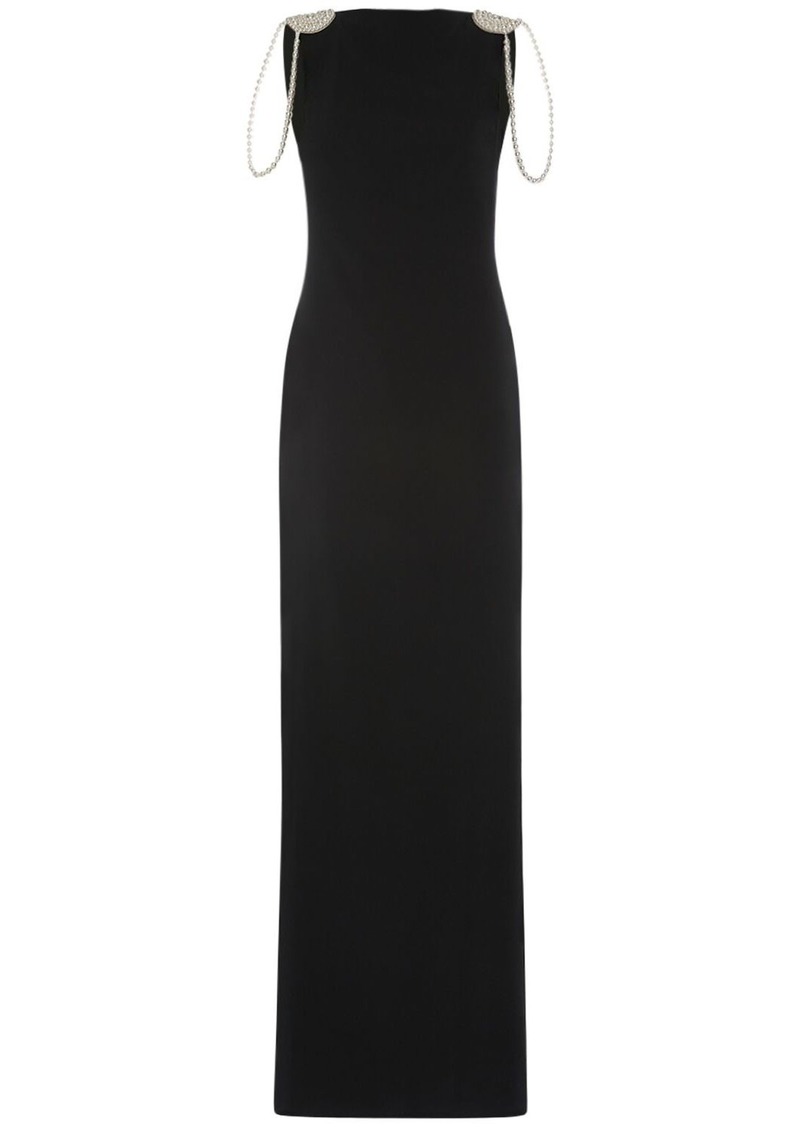 Dsquared2 Embellished Satin Open Back Long Dress