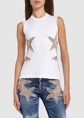 Dsquared2 Embellished Stars Jersey Sleeveless Top