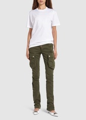 Dsquared2 Embroidered Cotton Cargo Straight Pants