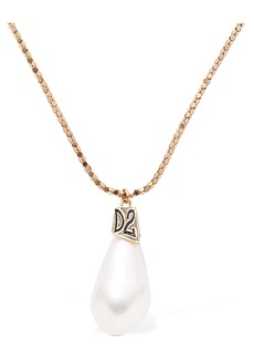 Dsquared2 Faux Pearl Charm Necklace