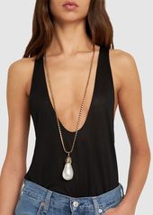 Dsquared2 Faux Pearl Charm Necklace