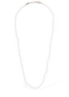 Dsquared2 Faux Pearl Long Chain Necklace