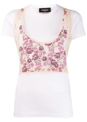 Dsquared2 floral panelled T-shirt