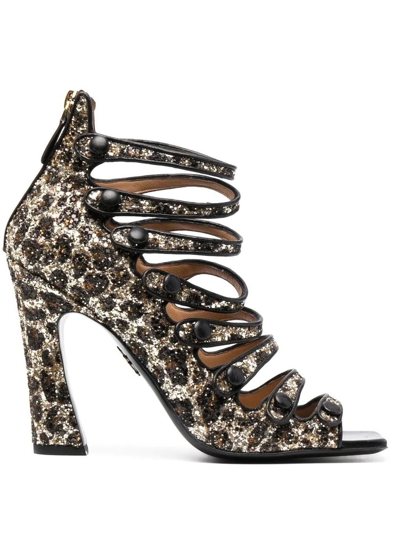 Dsquared2 glitter-embellished leopard-print sandals