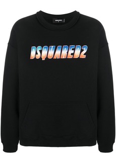 Dsquared2 glittery logo crew neck sweatshirt