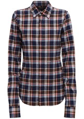 Dsquared2 Gradient Check Cotton Flannel Shirt