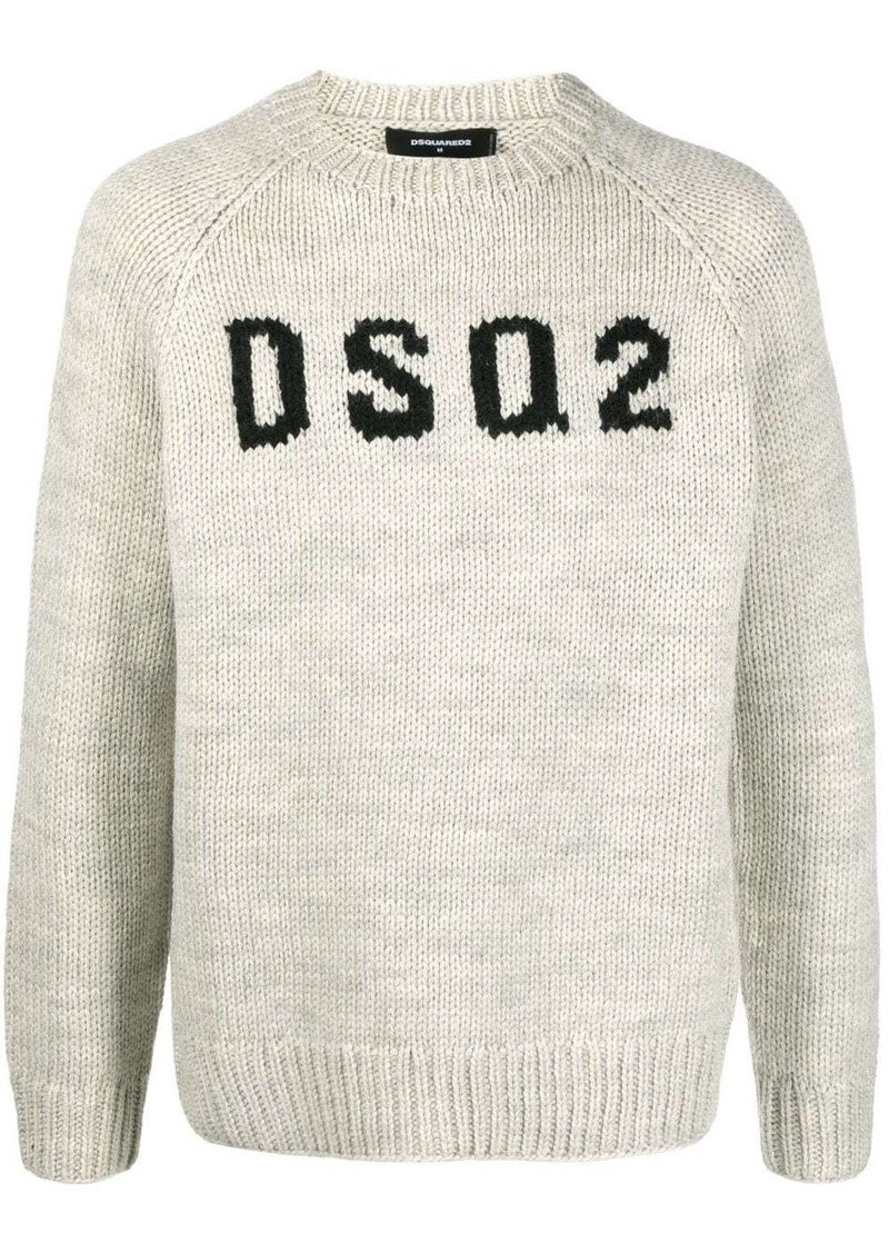 Dsquared2 intarsia-knit logo wool jumper
