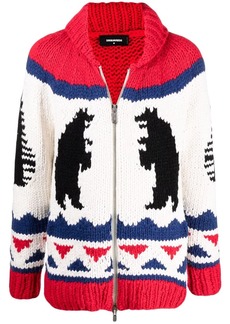 Dsquared2 intarsia-knit zip-up jumper