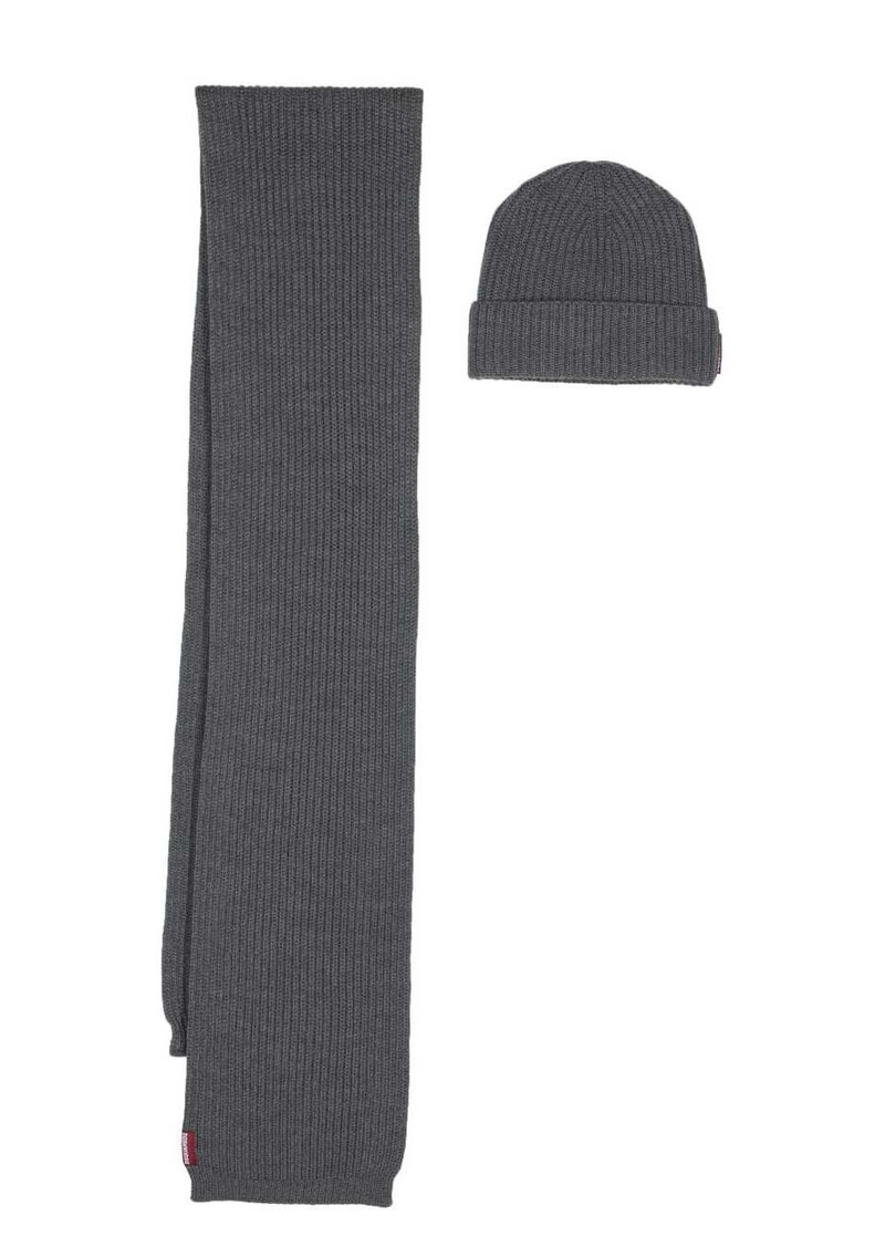 Dsquared2 knitted wool scarf-beanie set