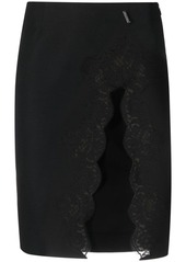 Dsquared2 lace-detail virgin wool skirt