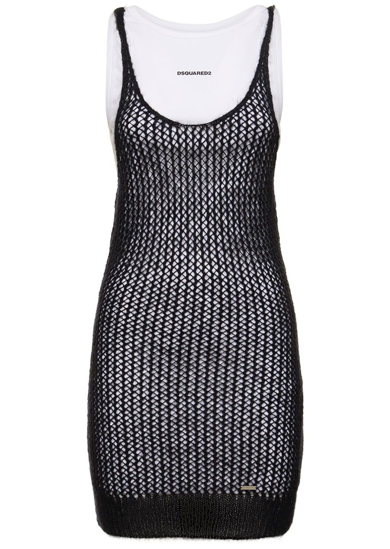 Dsquared2 Layered Knit & Jersey Tank Dresses