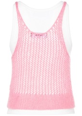 Dsquared2 Layered Mohair Blend & Jersey Tank Top