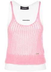 Dsquared2 Layered Mohair Blend & Jersey Tank Top