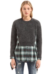 Dsquared2 Layered Sweater Plaid Shirt Dress