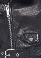 Dsquared2 Leather Biker Jacket W/ Belt