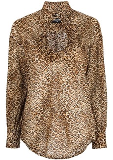Dsquared2 leopard-print cut-out blouse