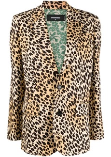 Dsquared2 leopard-print single-breasted blazer