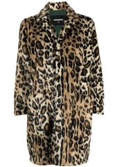 Dsquared2 leopard print single-breasted coat