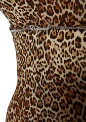 Dsquared2 Leopard Print Viscose Jersey Mini Dress