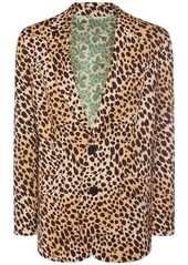 Dsquared2 Leopard Print Viscose Twill Jacket
