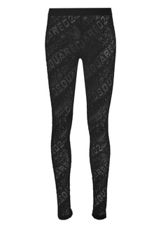 Dsquared2 logo-embroidered lace leggings