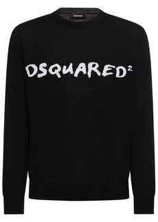 Dsquared2 Logo Jacquard Wool Blend Sweater